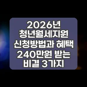 2026년 청년월세지원 신청방법과 혜택 240만원 받는 비결 3가지