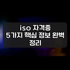iso 자격증 | 5가지 핵심 정보 완벽 정리