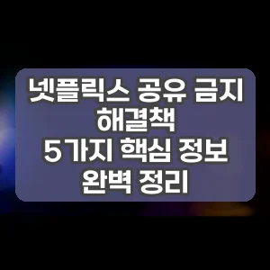 넷플릭스 공유 금지 해결책 | 5가지 핵심 정보 완벽 정리