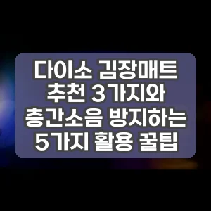 다이소 김장매트 추천 3가지와 층간소음 방지하는 5가지 활용 꿀팁