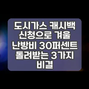 도시가스 캐시백 신청으로 겨울 난방비 30퍼센트 돌려받는 3가지 비결