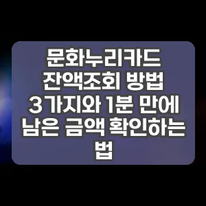 문화누리카드 잔액조회 방법 3가지와 1분 만에 남은 금액 확인하는 법