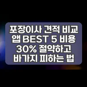 포장이사 견적 비교 앱 BEST 5 비용 30% 절약하고 바가지 피하는 법
