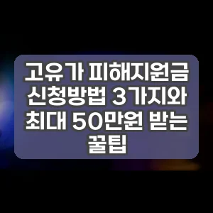 고유가 피해지원금 신청방법 3가지와 최대 50만원 받는 꿀팁 썸네일