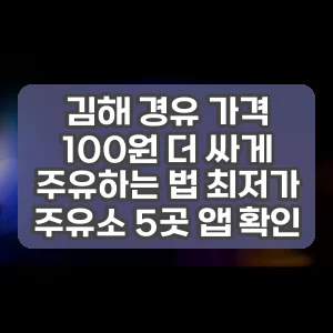 김해 경유 가격 100원 더 싸게 주유하는 법 최저가 주유소 5곳 앱 확인