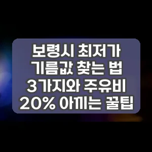 보령시 최저가 기름값 찾는 법 3가지와 주유비 20% 아끼는 꿀팁