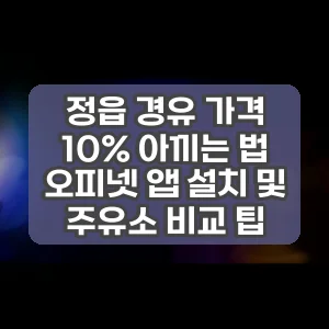 정읍 경유 가격 10% 아끼는 법 오피넷 앱 설치 및 주유소 비교 팁
