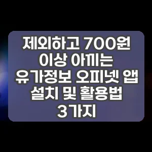 제외하고 700원 이상 아끼는 유가정보 오피넷 앱 설치 및 활용법 3가지