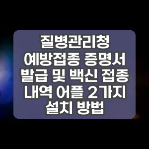 질병관리청 예방접종 증명서 발급 및 백신 접종 내역 어플 2가지 설치 방법 썸네일