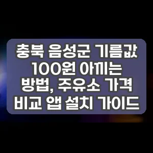 충북 음성군 기름값 100원 아끼는 방법, 주유소 가격 비교 앱 설치 가이드